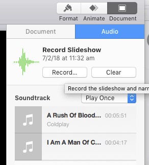 Click On Record in The Audio Section