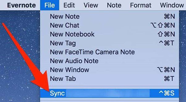 Click on Sync