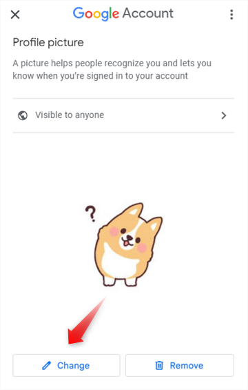 Click on the Change Button