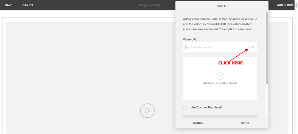 Embed Video in Squarespace