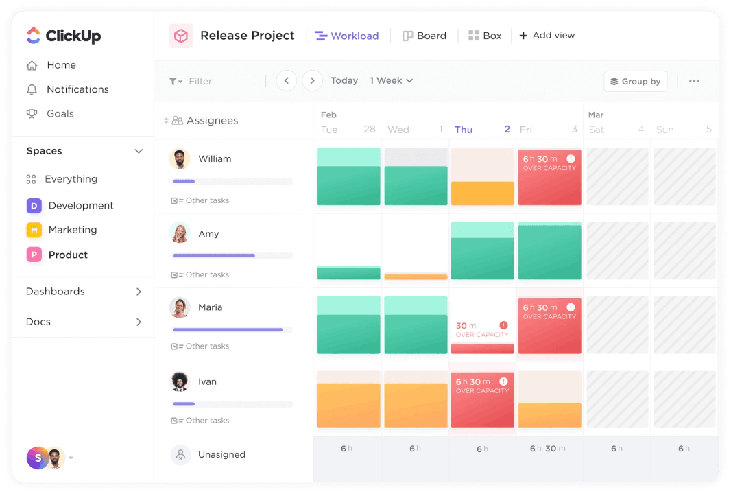 Clickup Project Management Interface