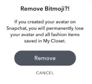 Remove Bitmoji on Snapchat