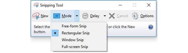 Crop Screenshot on Windows via Snipping Tool