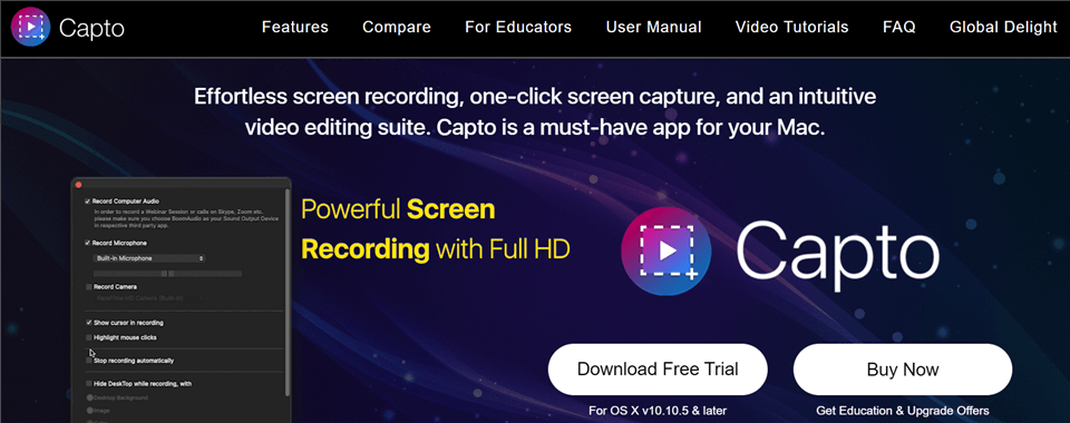 Videoaufzeichnungssoftware für Mac - Capto