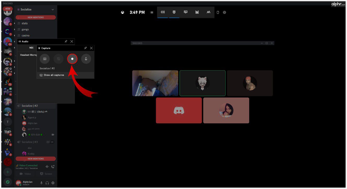 Schaltfläche Aufnahme beenden in der Windows-Spielleiste