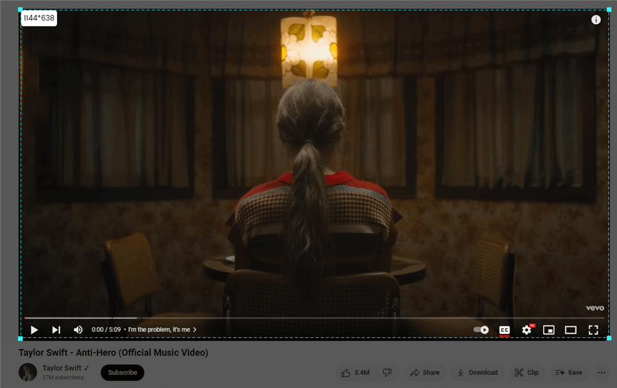 Passen Sie den YouTube-Aufnahmebereich an