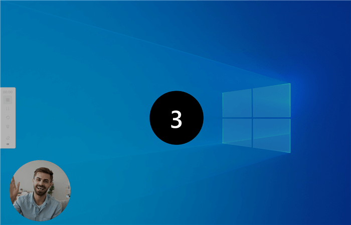 Warten Sie auf die Aufzeichnung des Countdowns