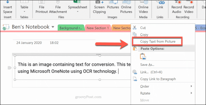 Recognize Text in Image with OneNote