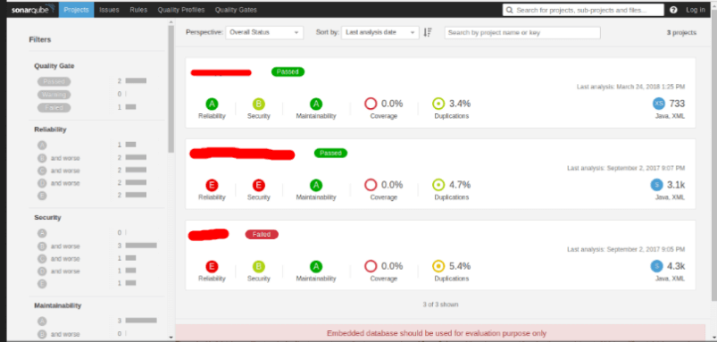 SonarQube Interface