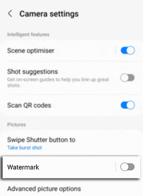 Disable the Samsung Watermark Feature