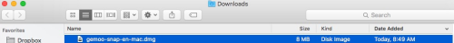 Open “gemoo-snap-en-mac.dmg” in The Finder