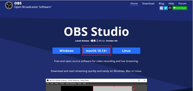 Download OBS Studio on Mac