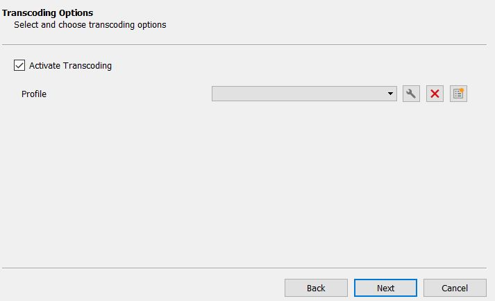 Enable the Activate Transcoding Option