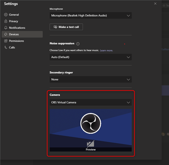 Ensure the OBS Virtual Camera is Enabled