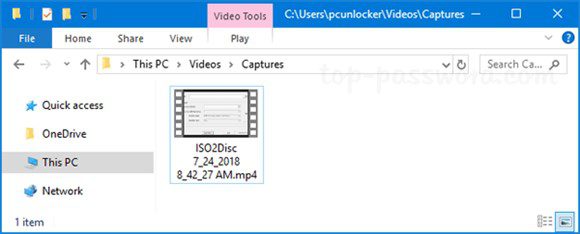 Grabación de pantalla Guardar ubicación