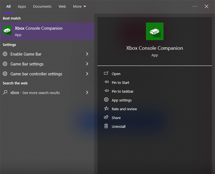Abre la barra de juegos de Xbox