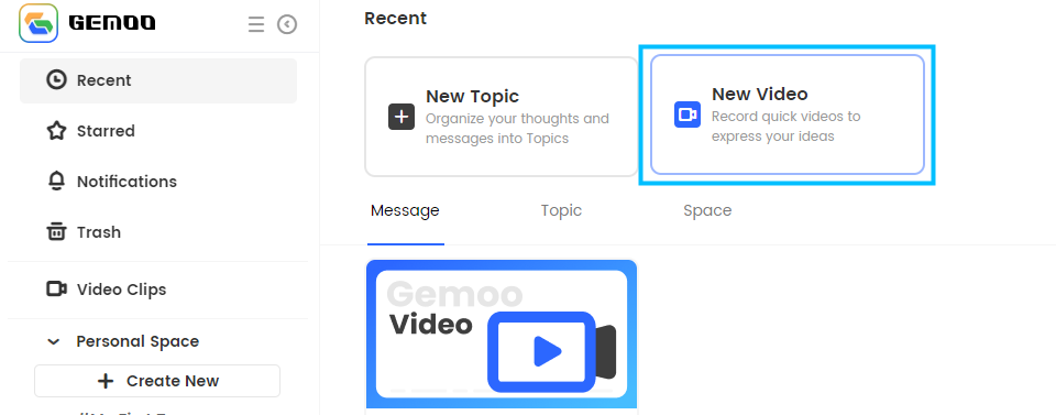 Click New Video Button