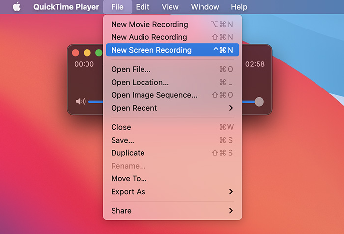 Start a New Screen Recording