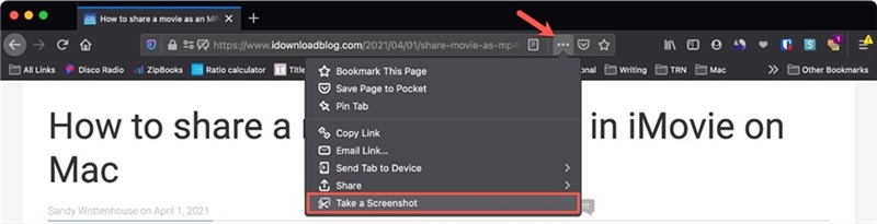 Firefox Screenshot Interface