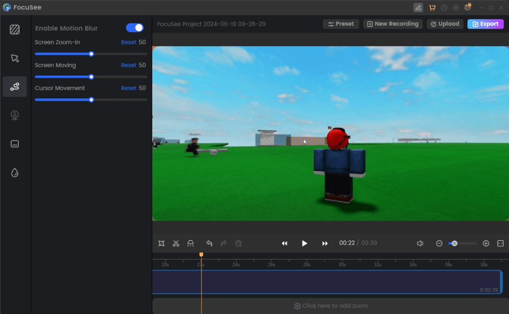 Add Motion Blur in Roblox Recording