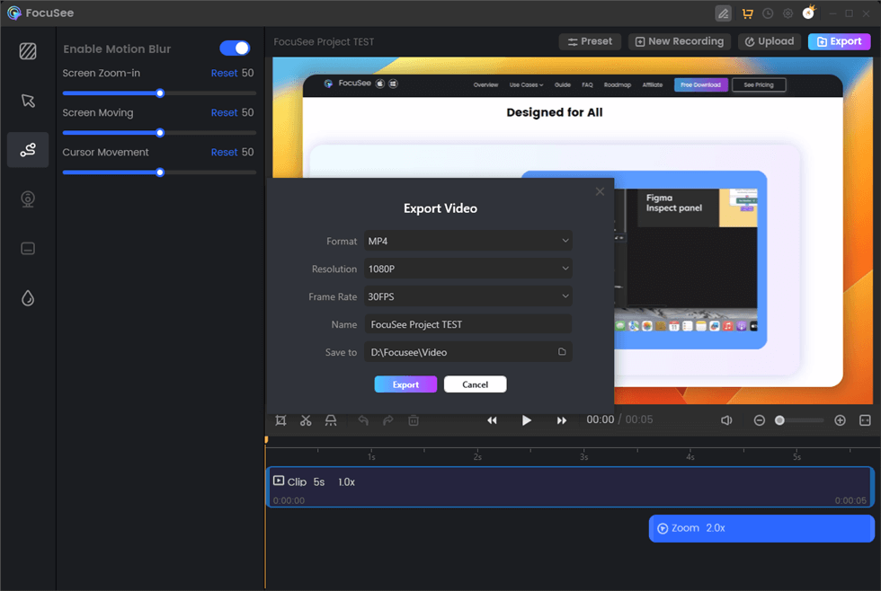 Export the Video