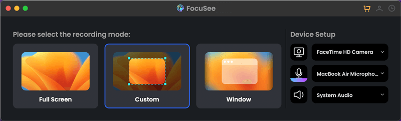 FocuSee Screen Recording Modes