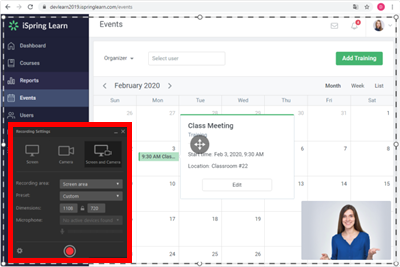 Interface iSpring Suite