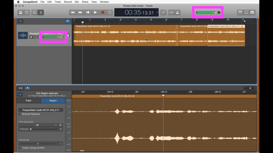 Interface GarageBand