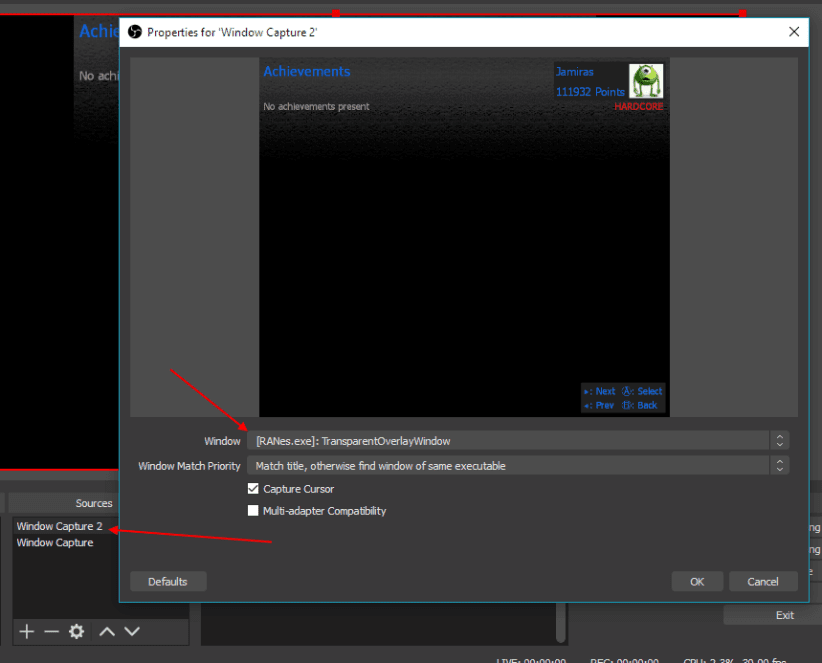 Changer le Mode de Capture