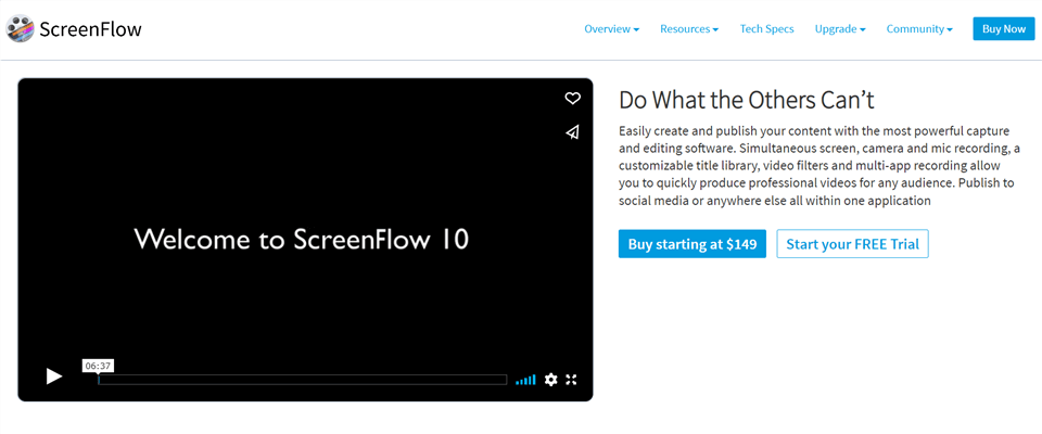 Alternative à Camtasia – Screen Flow