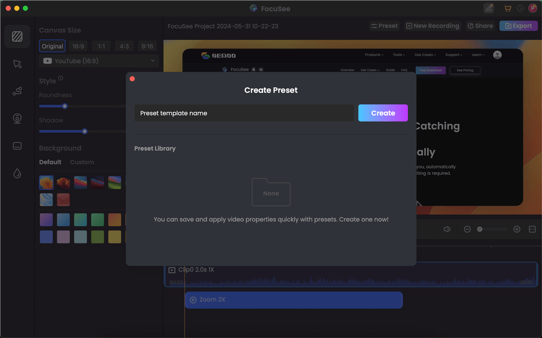 Create Your Preset