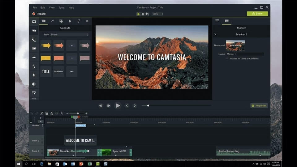 Camtasia Interface