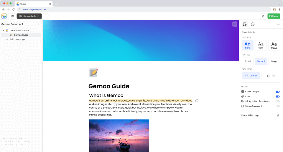 Gemoo Docs Interface