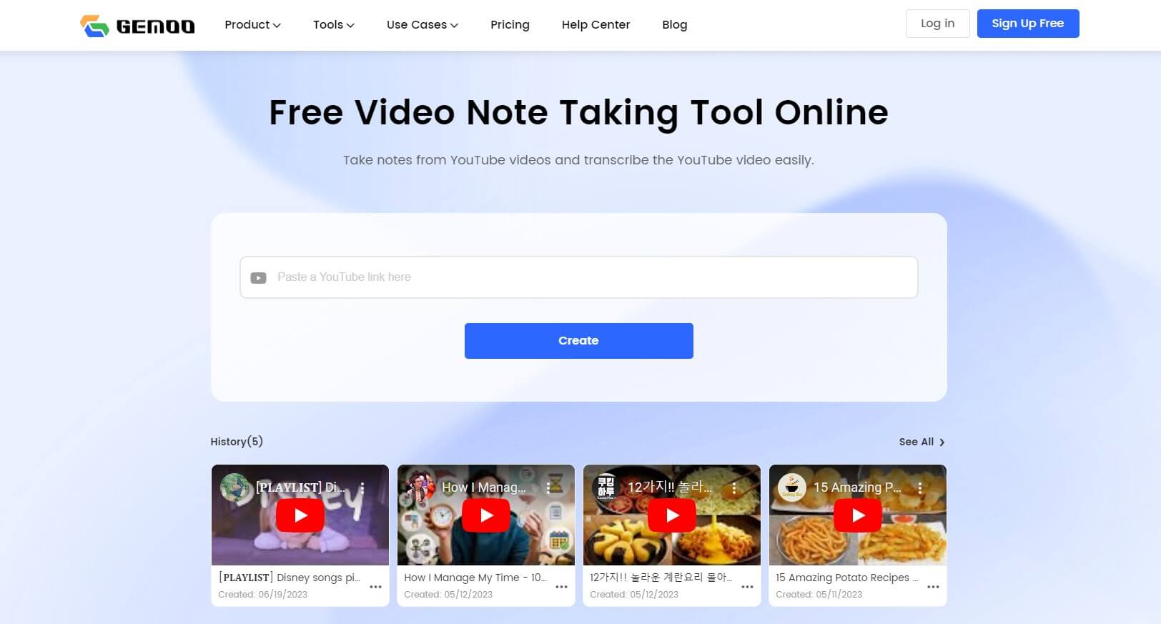 Gemoo's Online Video Note Taking Tool