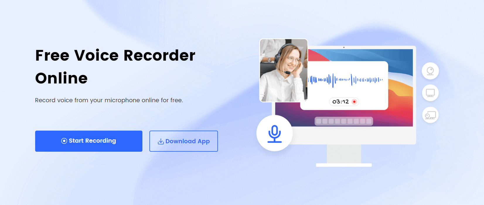 Gemoo Online Voice Recorder Landing Page