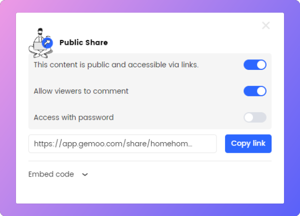 Choose the Public Share Type
