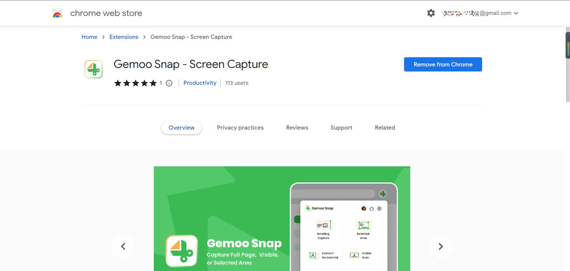 Gemoo Snap Chrome Extension Overview