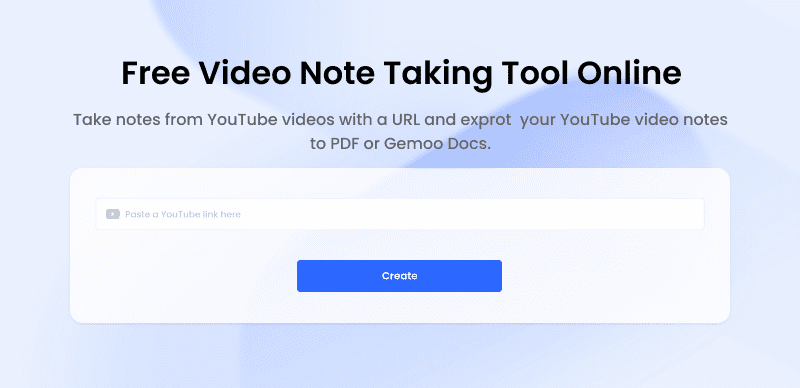 Gemoo's Video Note Taking Tool Online