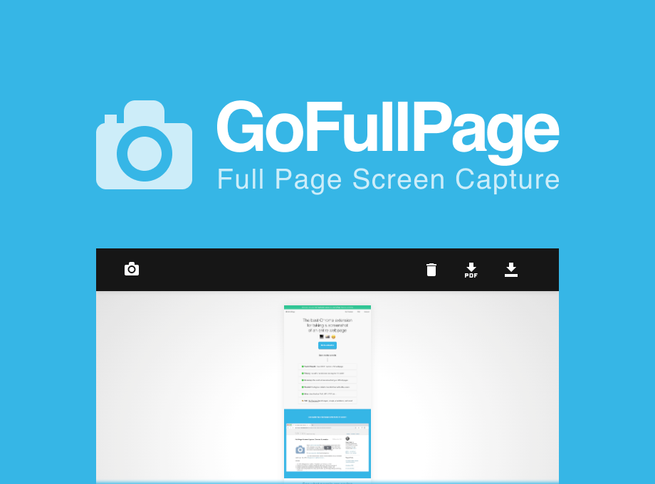 GoFullPage Extension Interface