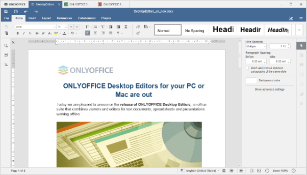 Google Docs Alternatives - OnlyOffice Docs