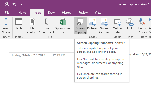 Microsoft OneNote Interface
