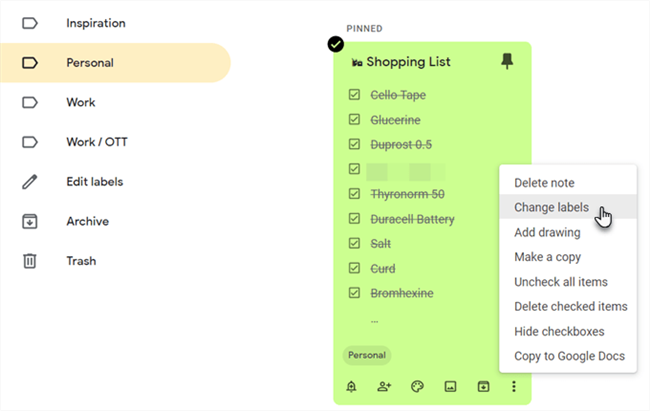 Alternative for Notion and Obsidian - Google Keep