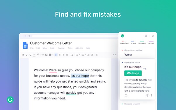 Grammarly Extension Interface