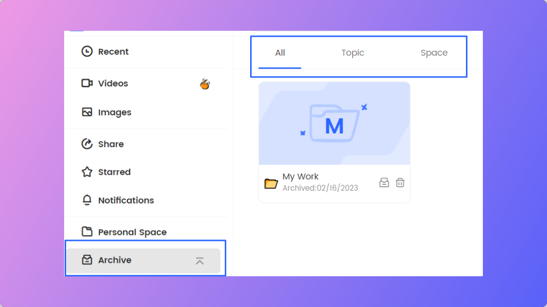 Archive Content Interface