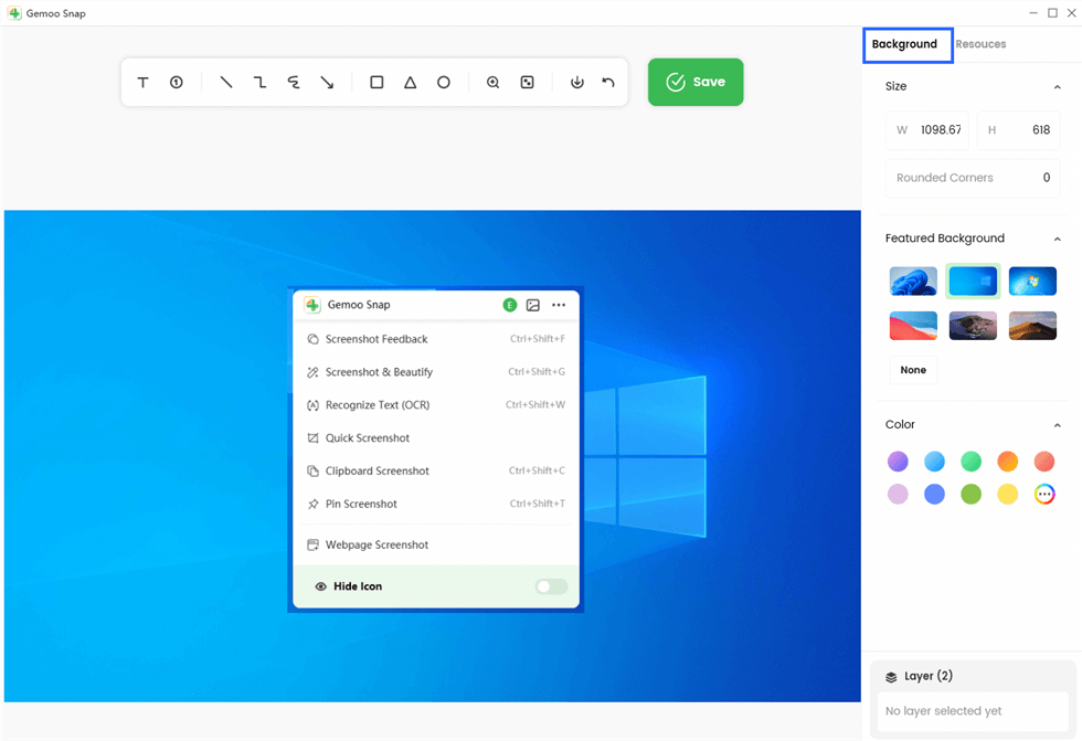 Choose the Background Option