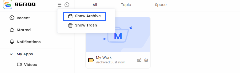 Choose Show Archive