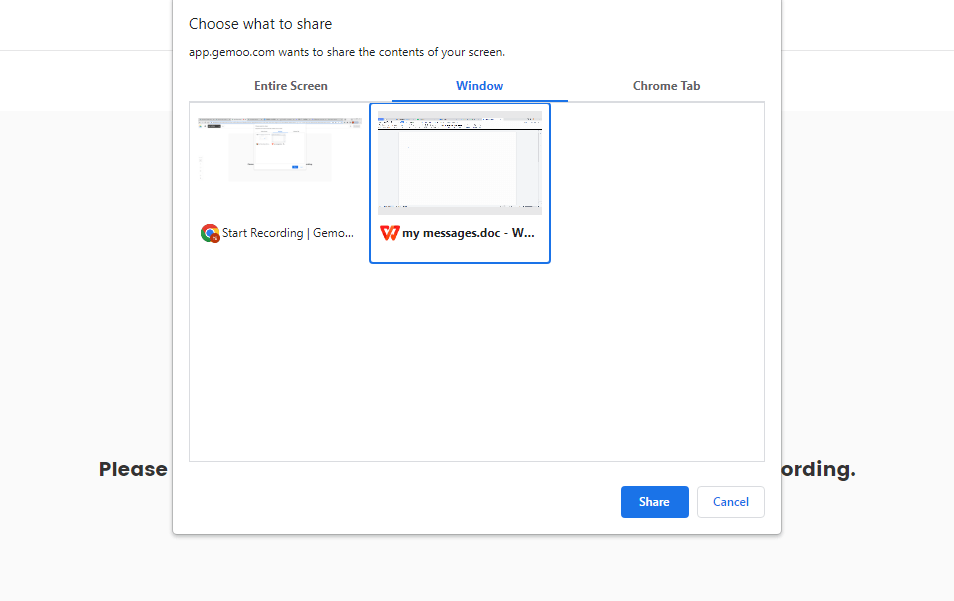 Choose the Screen You Want to Record