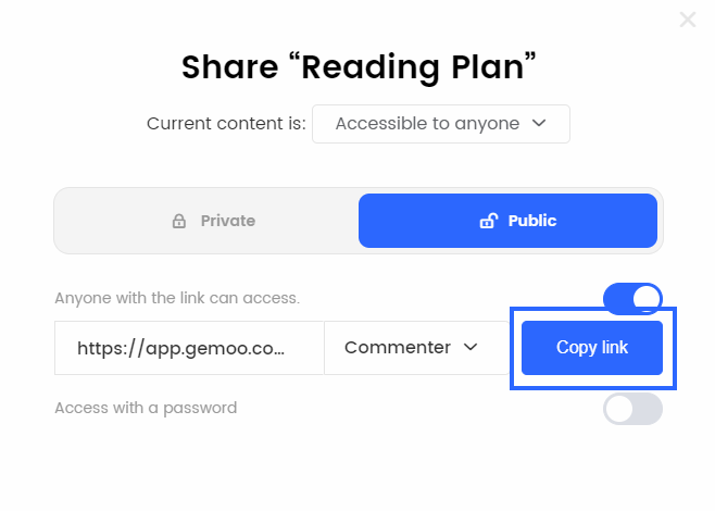 Click Copy Link Option