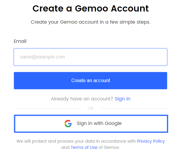 Click Sign in With Google Option