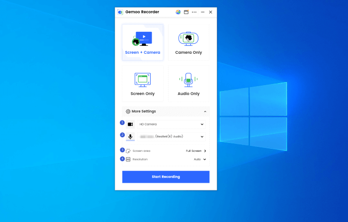 The Interface of the Settings Details